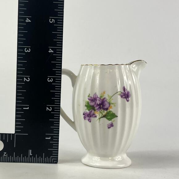 Vintage Radfords Bone China Creamer Sugar Bowl Set Purple Violets Floral England - Picture 8 of 16